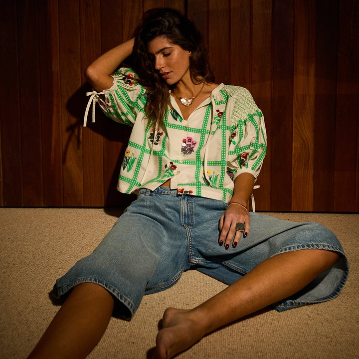 Florina Blouse - Porcelain Blouse Sage &amp; Clare XS