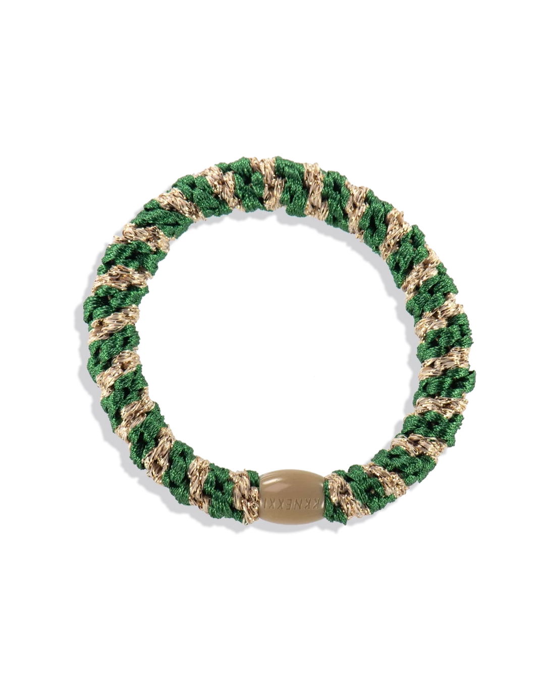 FORREST GREEN-BEIGE GLITTER STRIPE KKNEKKI original hair ties