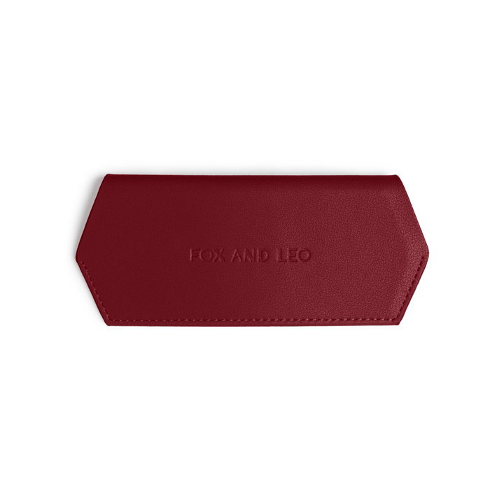 Fox and Leo glasses case - Burgundy Fox and Leo