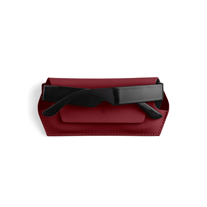 Fox and Leo glasses case - Burgundy Fox and Leo