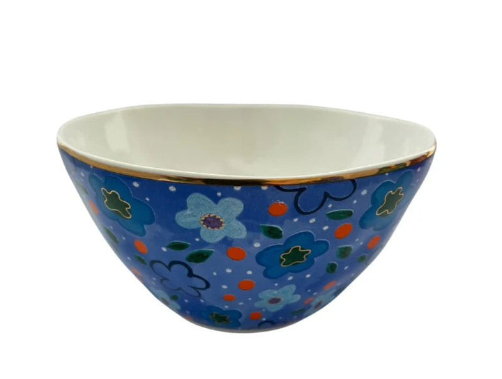 Foxy Flower Blue Pasta Bowl Carla Dinnage