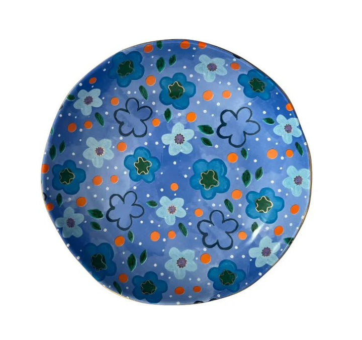 Foxy Flower Blue Pasta Bowl Carla Dinnage