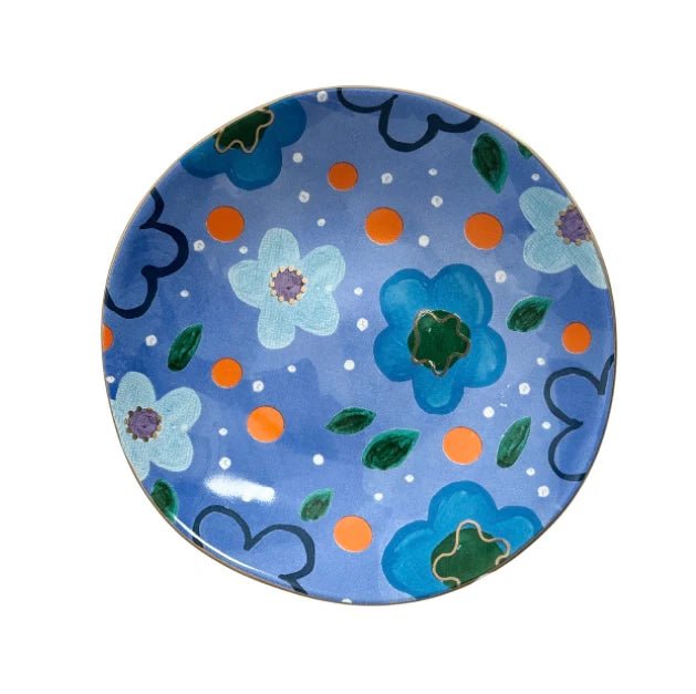 Foxy Flower Blue Trinket Bowl Carla Dinnage