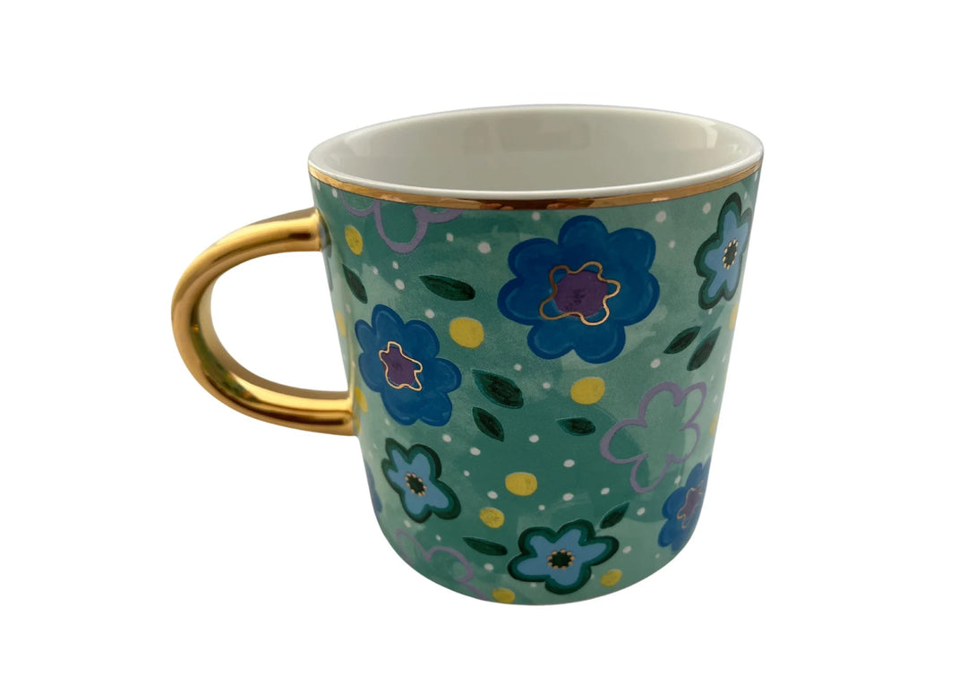 Foxy Flower Green Mug Carla Dinnage