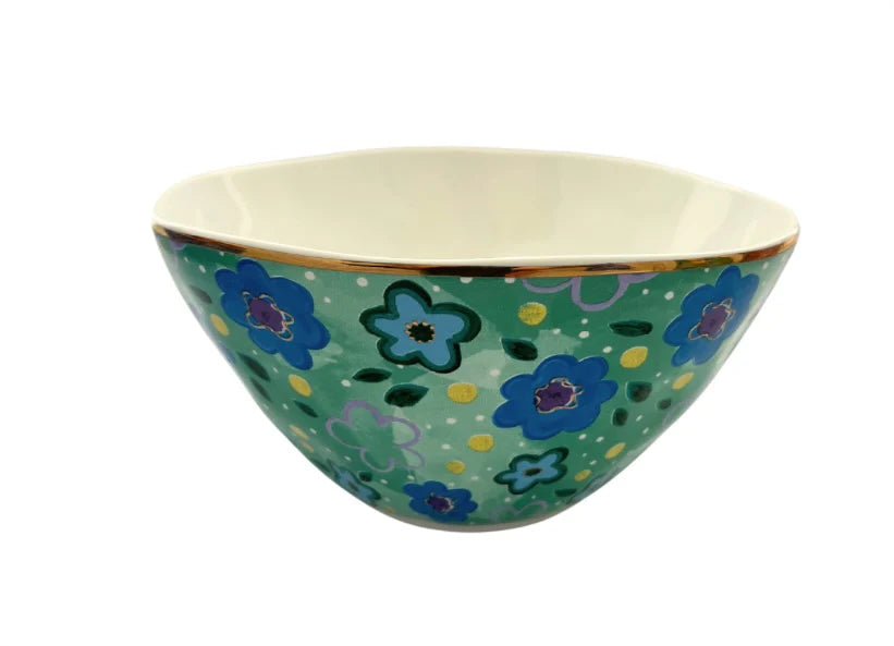 Foxy Flower Green Rice Bowl bowl Carla Dinnage