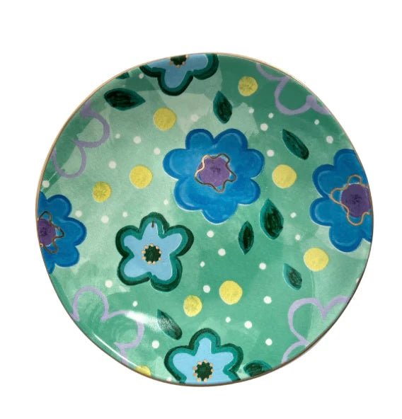 Foxy Flower Green Trinket Bowl trinket Carla Dinnage