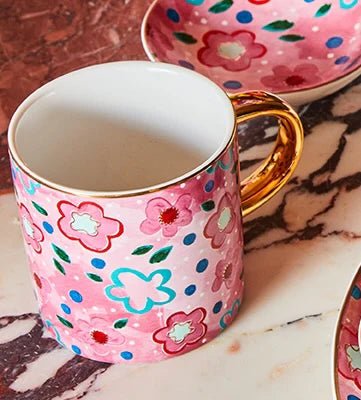 Foxy Flower Pink Mug Carla Dinnage