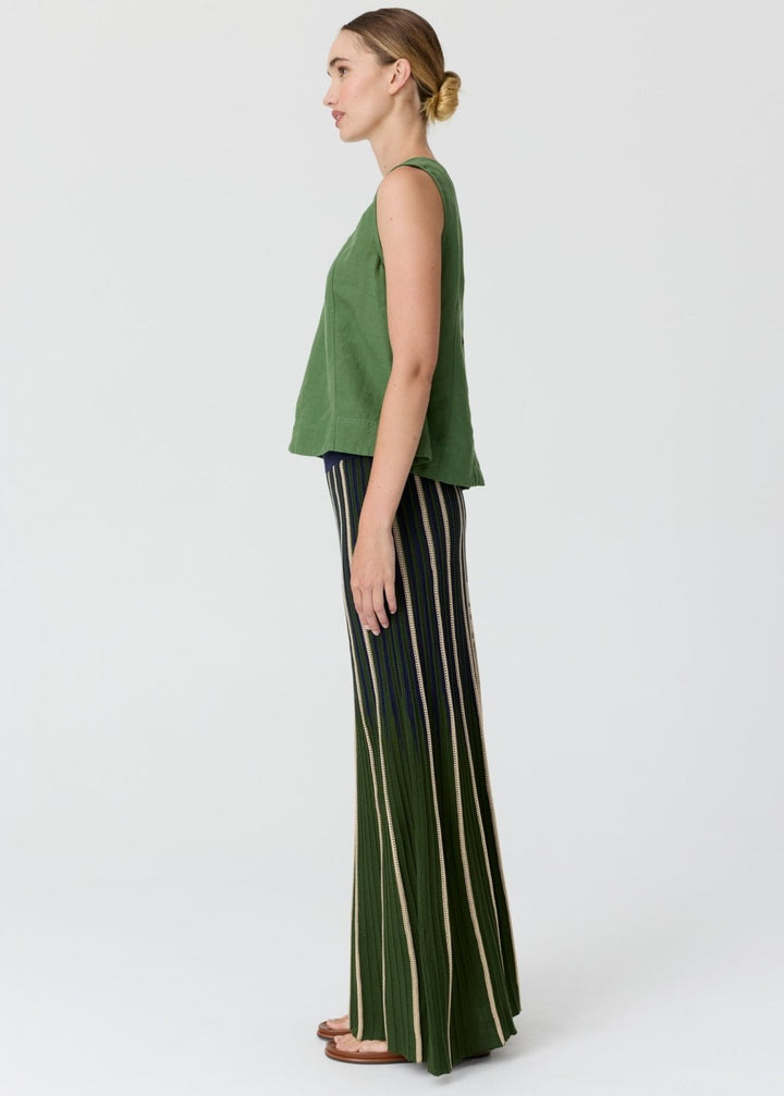 Frankie Button Tank - fern tank top POL