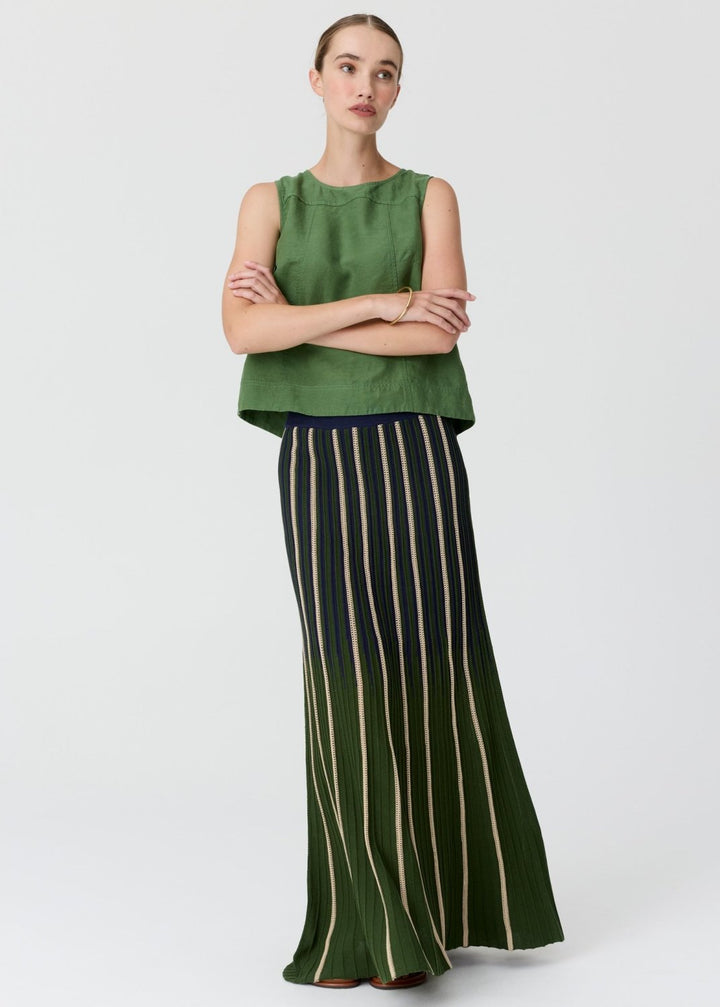 Frankie Button Tank - fern tank top POL