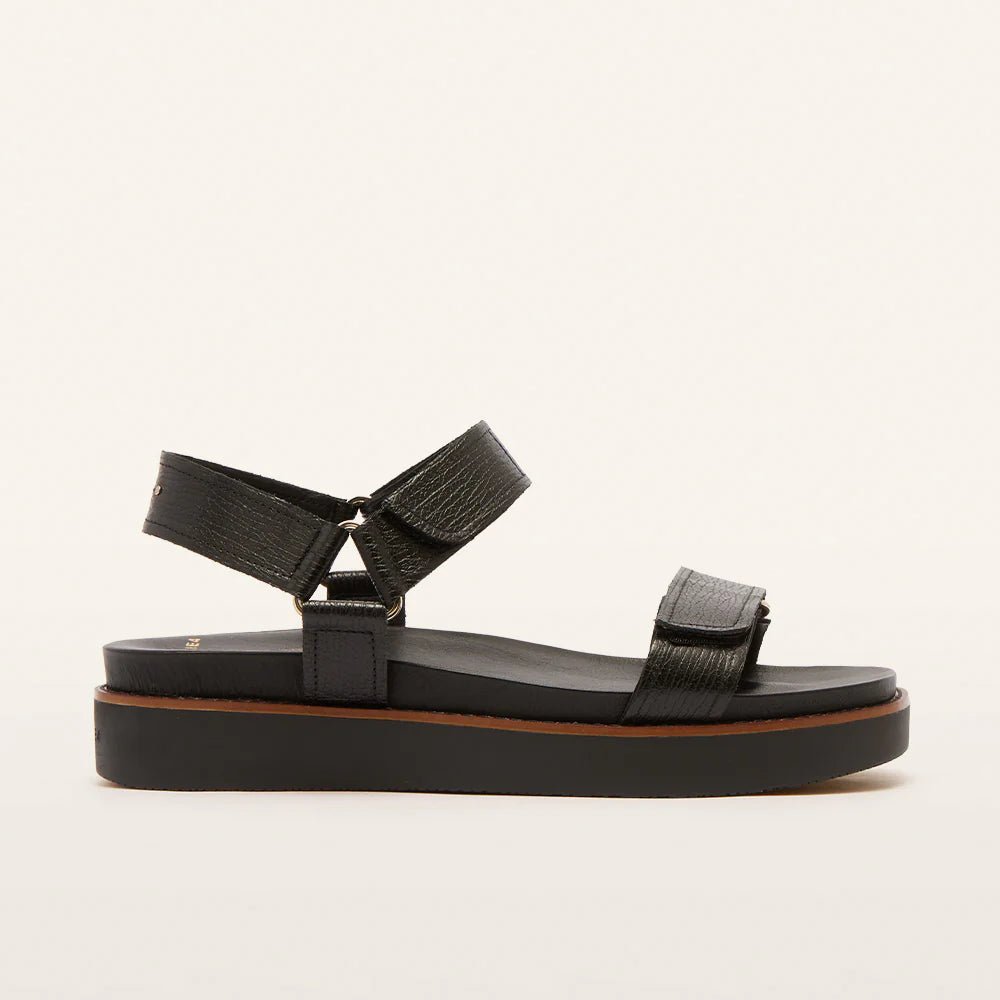 Frankie4 Zane Black Grain Sandal Shoes FRANKIE4