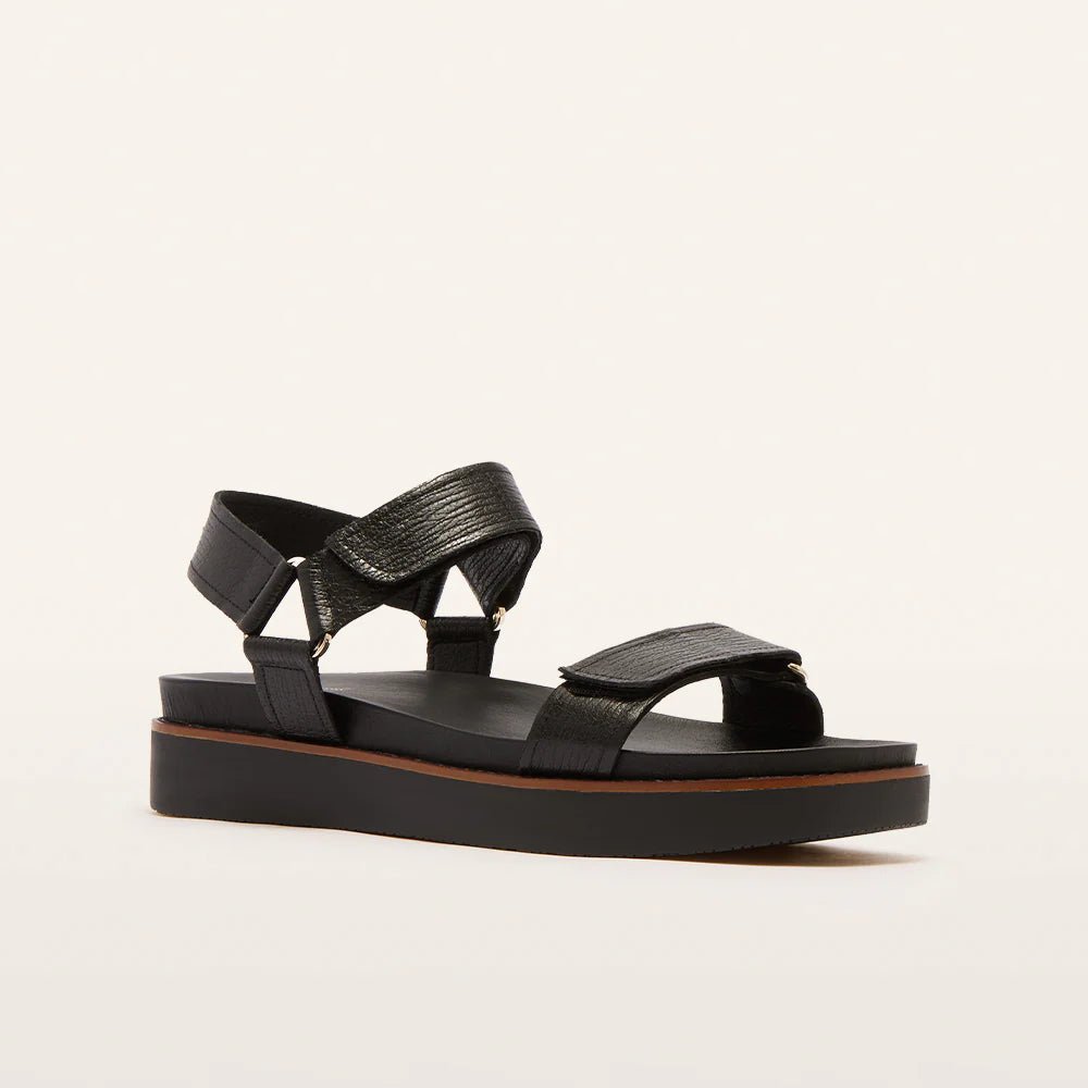 Frankie4 Zane Black Grain Sandal Shoes FRANKIE4