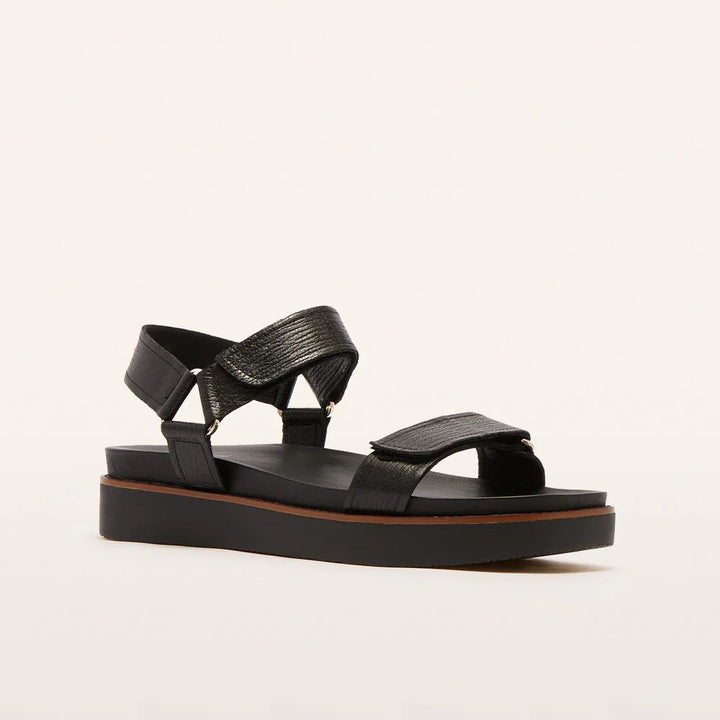 Frankie4 Zane Black Grain Sandal Shoes FRANKIE4