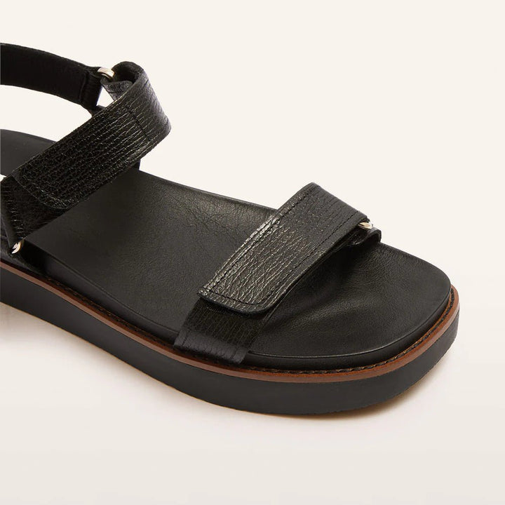 Frankie4 Zane Black Grain Sandal Shoes FRANKIE4