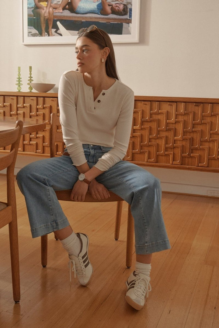 Freya Jean - Leather Pocket 70s Blue jeans Kireina