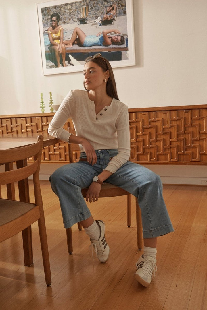 Freya Jean - Leather Pocket 70s Blue jeans Kireina