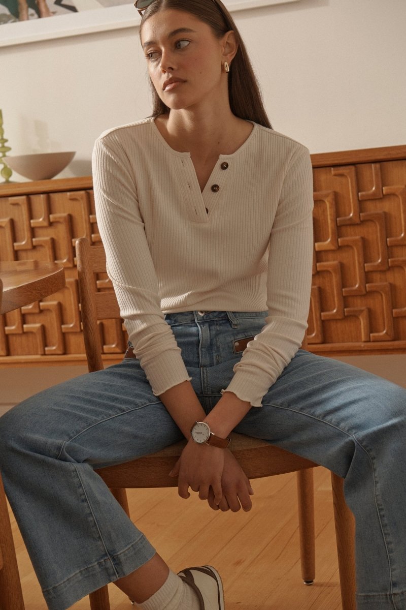 Freya Jean - Leather Pocket 70s Blue jeans Kireina