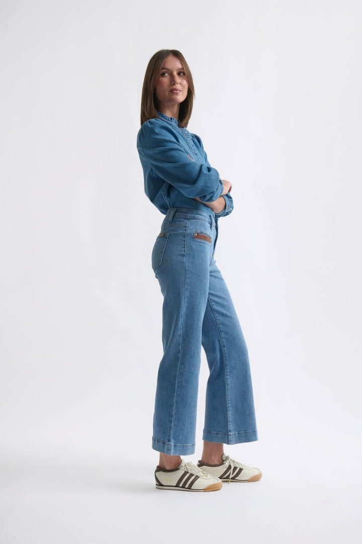 Freya Jean - Leather Pocket 70s Blue jeans Kireina