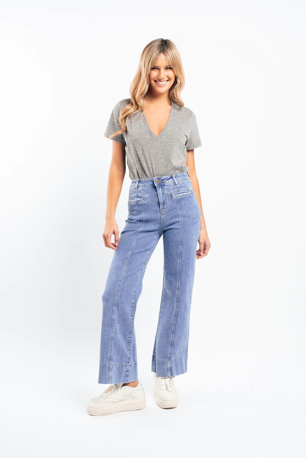 Freya Jean Waterfall -Drop Hem JEANS Kireina