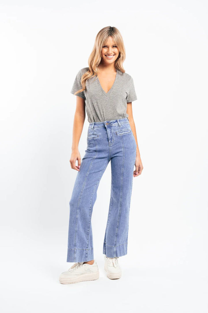 Freya Jean Waterfall -Drop Hem JEANS Kireina