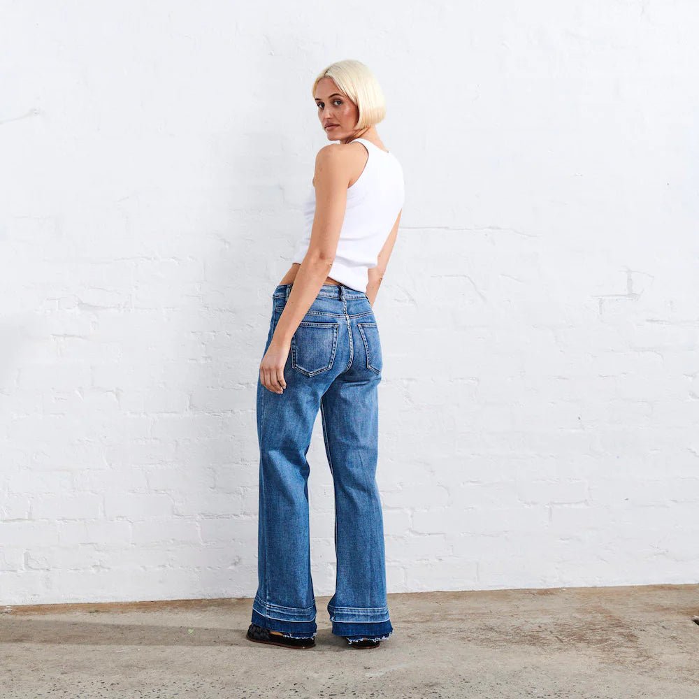 Freya Jean Waterfall -Drop Hem JEANS Kireina