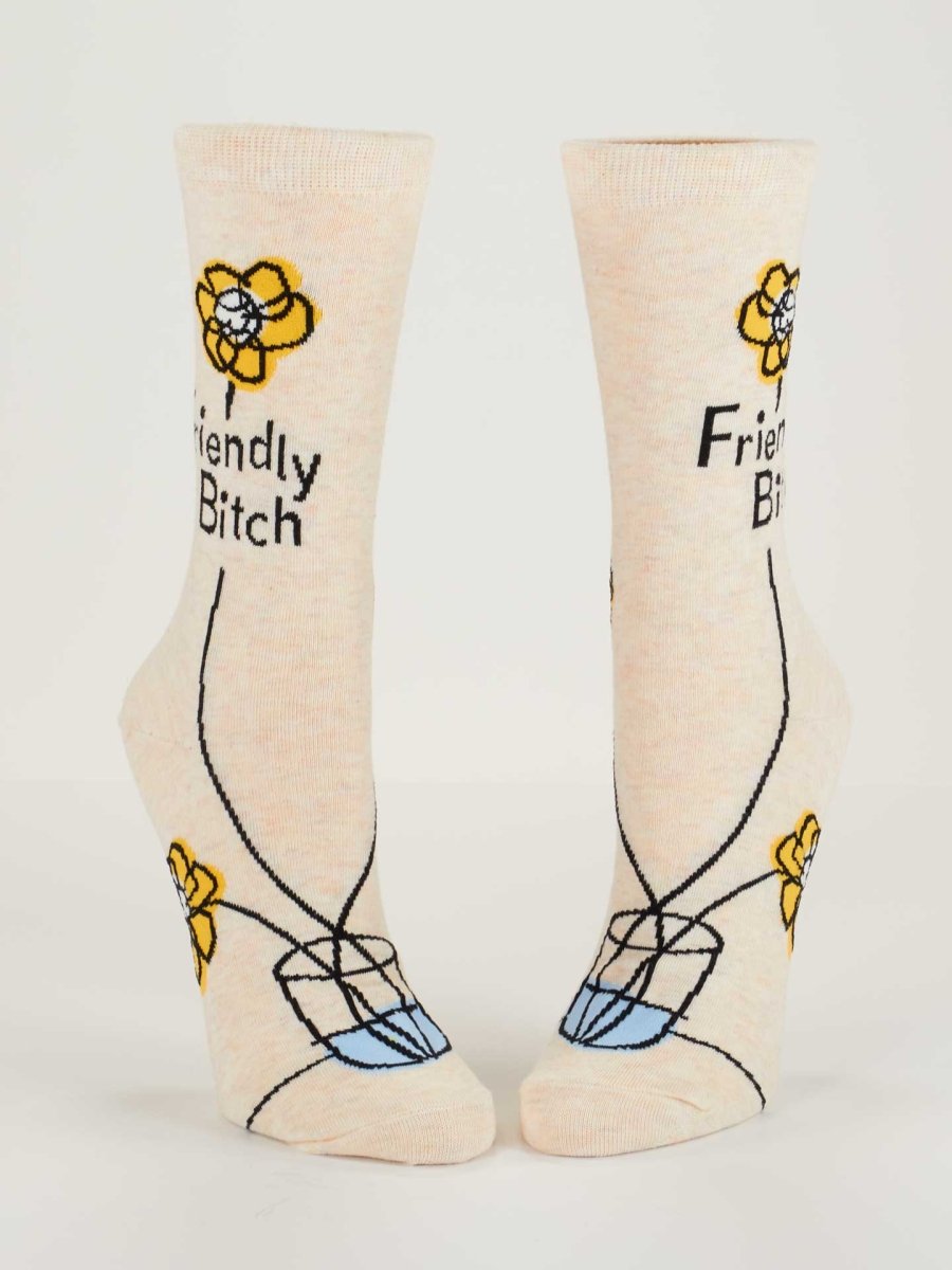 Friendly Bitch Crew Socks Socks Blue Q