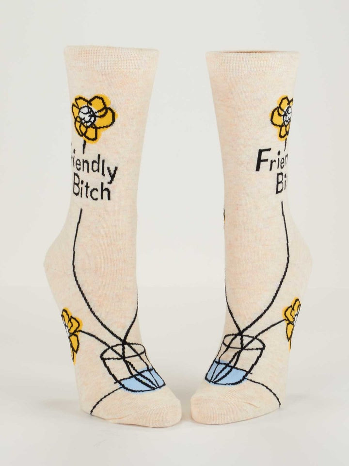 Friendly Bitch Crew Socks Socks Blue Q