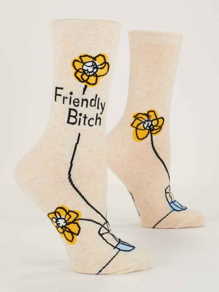 Friendly Bitch Crew Socks Socks Blue Q