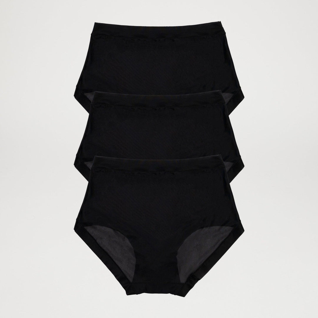 Full Brief Lipstick Underwear™ / Pack of 3 Paire XS-M Black