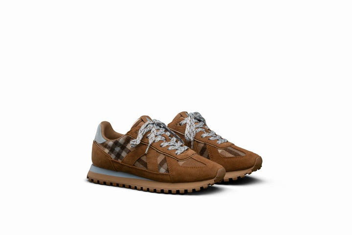 Gate Sneakers - Tan/Chocolate/Blue Plaid Shoe ASFVLT