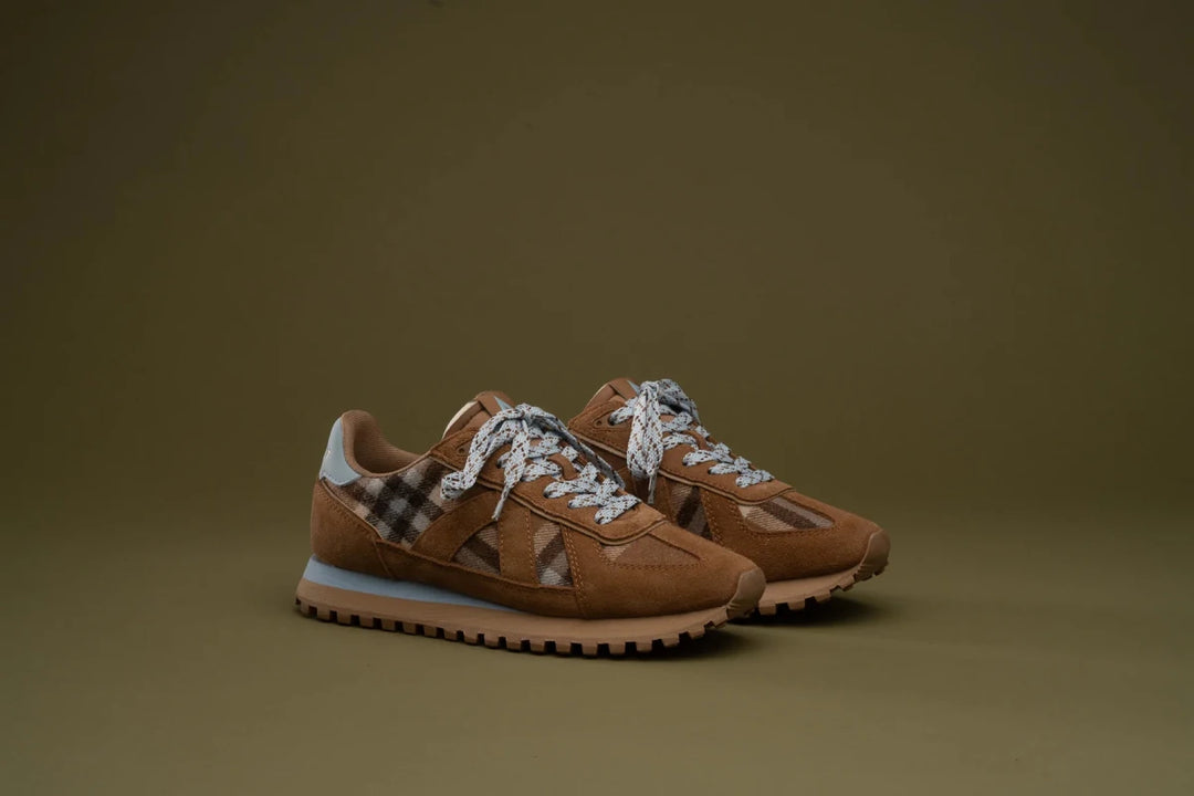 Gate Sneakers - Tan/Chocolate/Blue Plaid Shoe ASFVLT