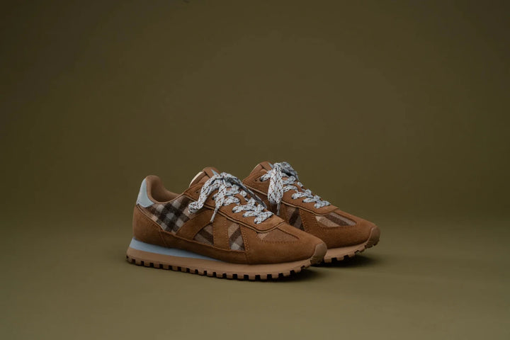 Gate Sneakers - Tan/Chocolate/Blue Plaid Shoe ASFVLT