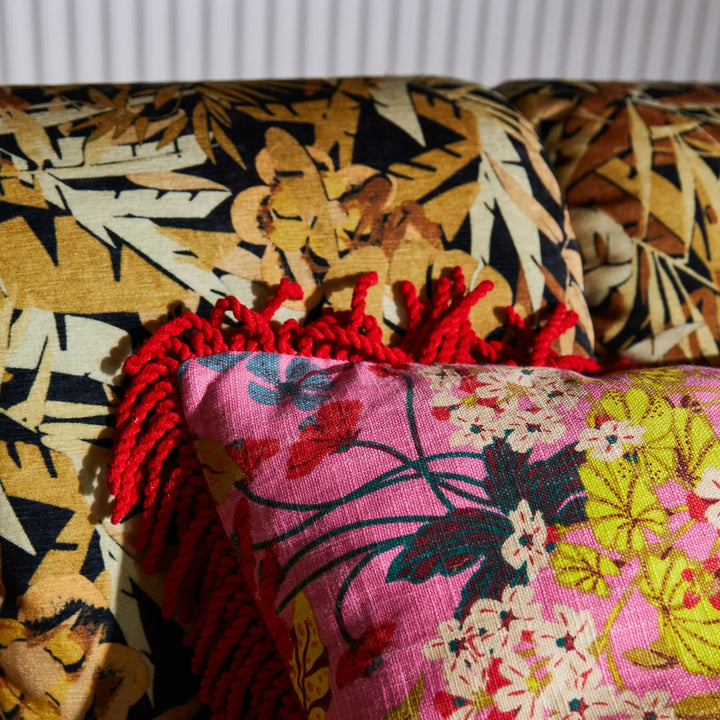 Genevieve Square Fringe Cushion Feather Insert cushion Sage & Clare