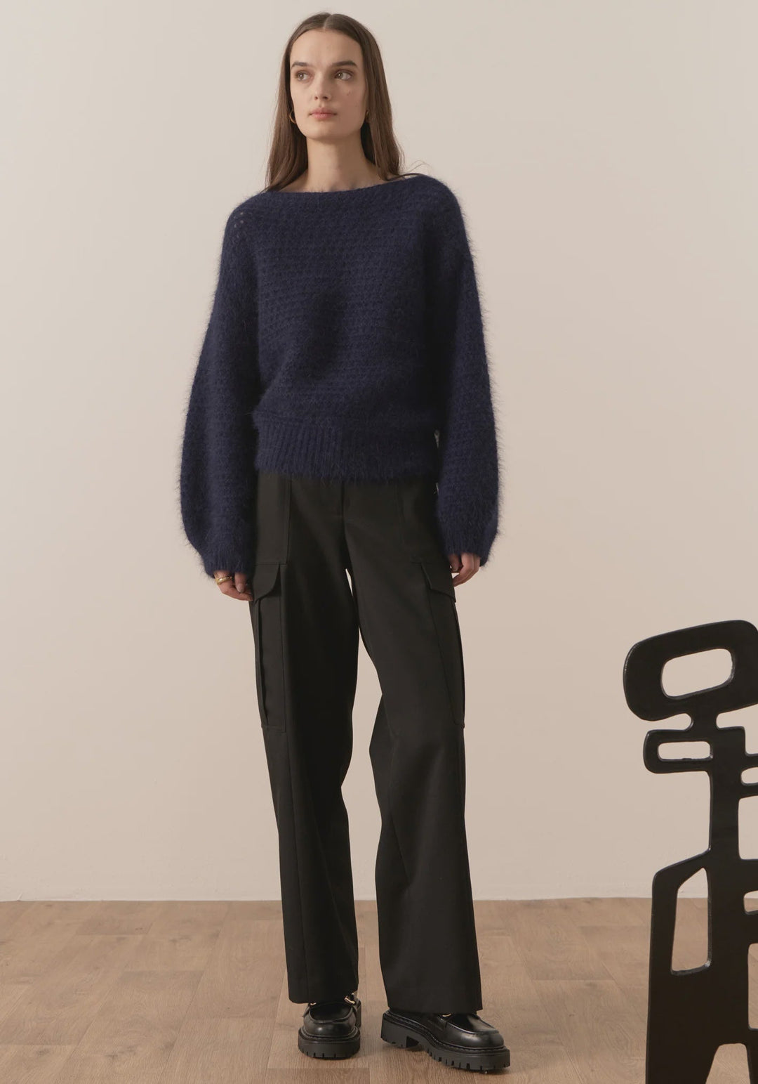 Genus Pointelle Knit - INK knit POL