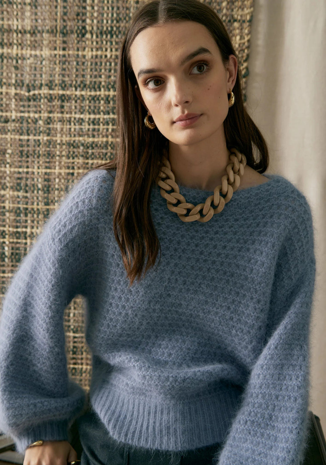 Genus Pointelle Knit - Light Blue knit POL