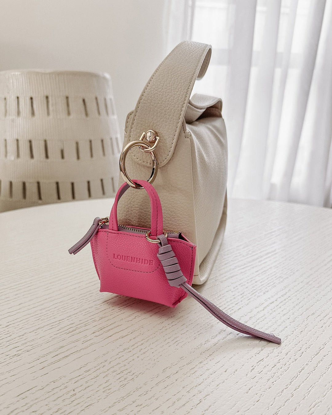 Gina Bag Charm - Hot Pink bag accessories Louenhide