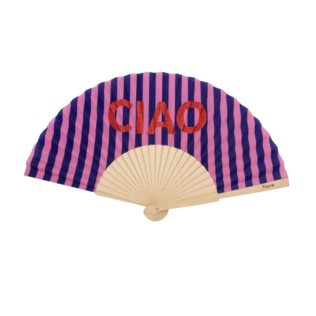 Glitter Letters Hand Fan "Ciao" - Stanleyandstone