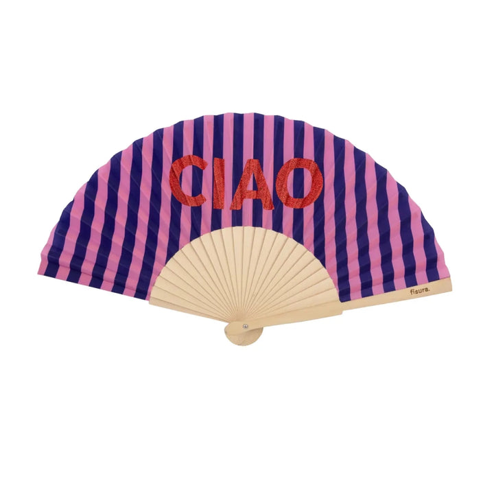 Glitter Letters Hand Fan "Ciao" - Stanleyandstone