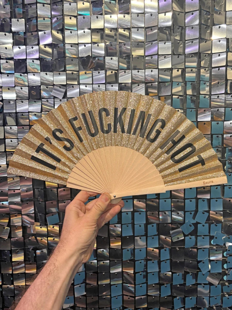 Gold Glitter hand Fan &