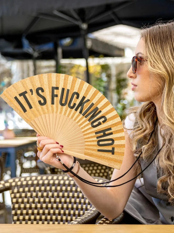 Gold Glitter hand Fan &