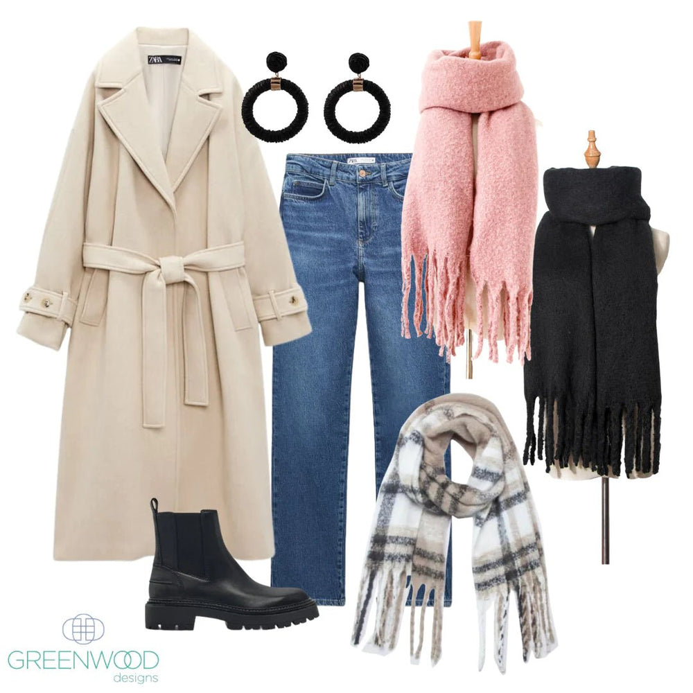 Greenwood Winter Scarf - Check Green/yellow/blue scarf Greenwood