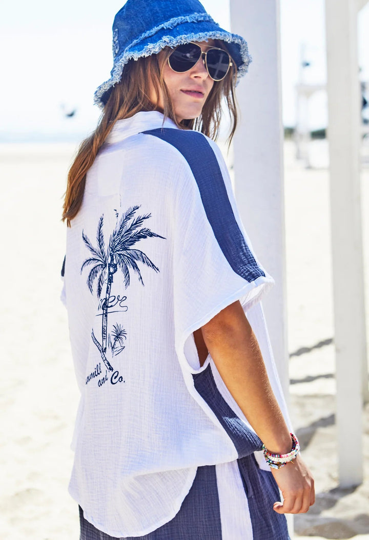 Hamill & Co Beach Shirt White Blouse hammill & Co