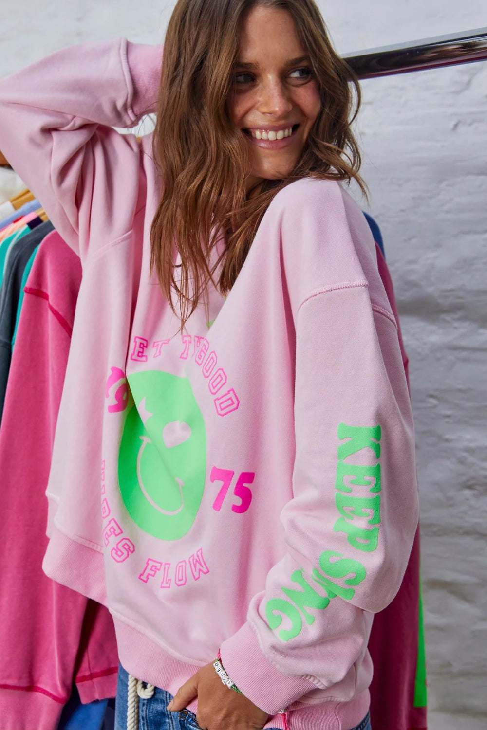 Hamill & Co Happy Sweat - Baby Pink Windcheater hammill & Co