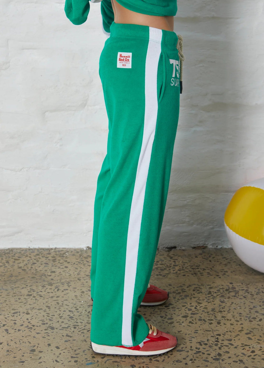 Hammil & Co - SUN TOWELLING PANT - Green track pants hammill & Co