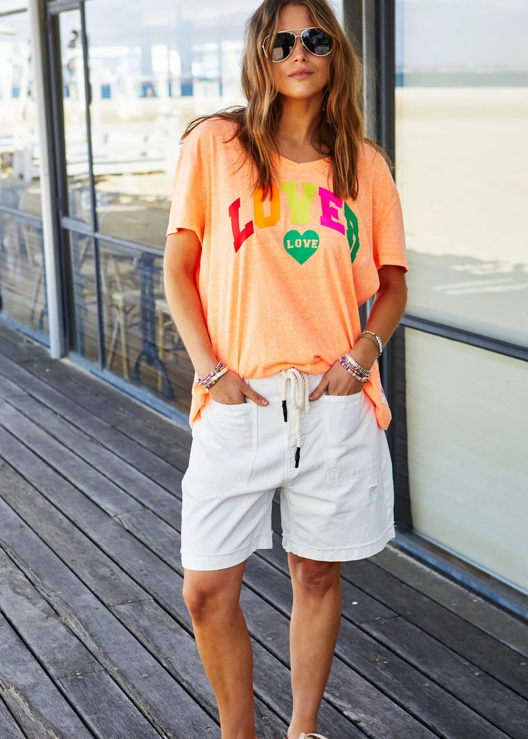 Distressed Carpenter Short in White Distressed Carpenter Short in White