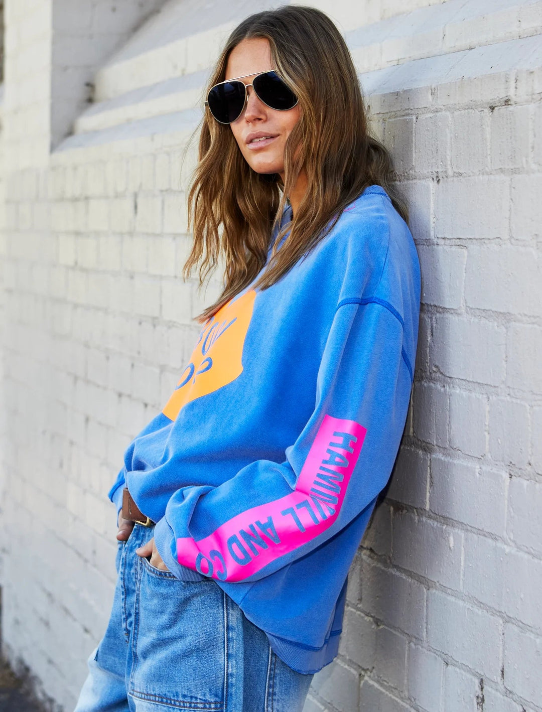 HAMMILL & CO BONJOUR WASHED BLUE SWEAT - BLUE Windcheater hammill & Co