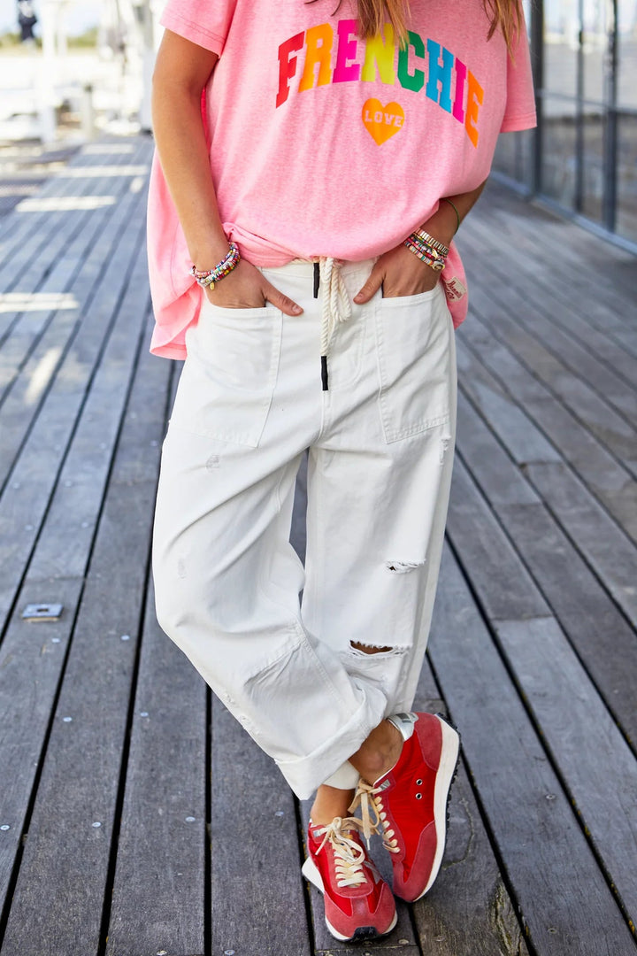 Hammill & Co DISTRESSED WHITE CARPENTER JEAN - WHITE JEANS hammill & Co