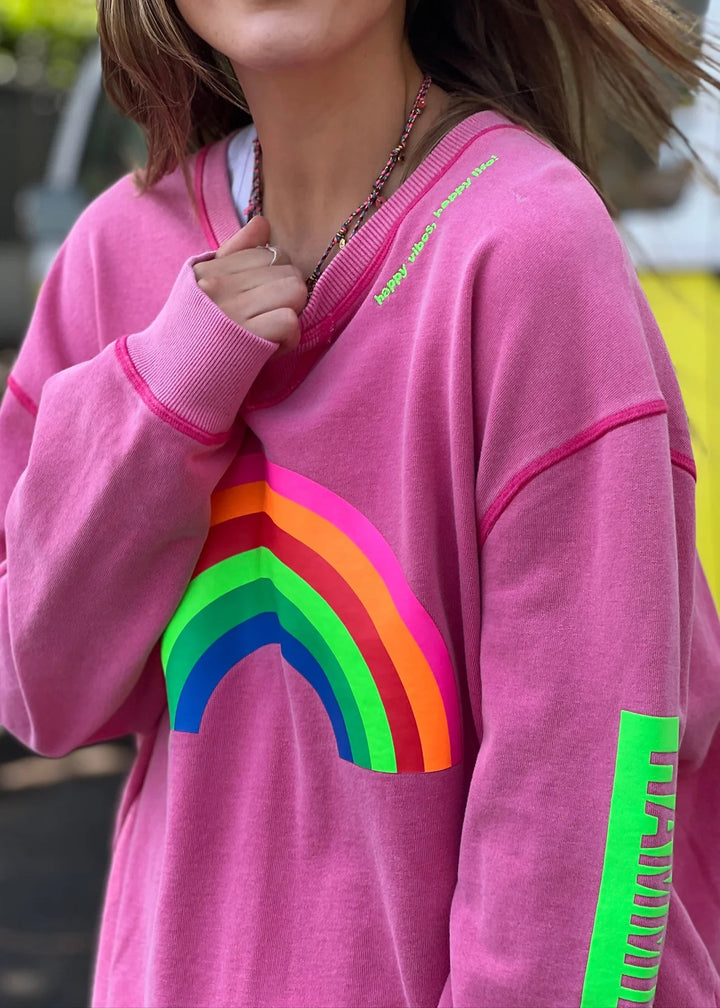 Hammill & Co - Vintage Rainbow Sweat Hot Pink Windcheater hammill & Co