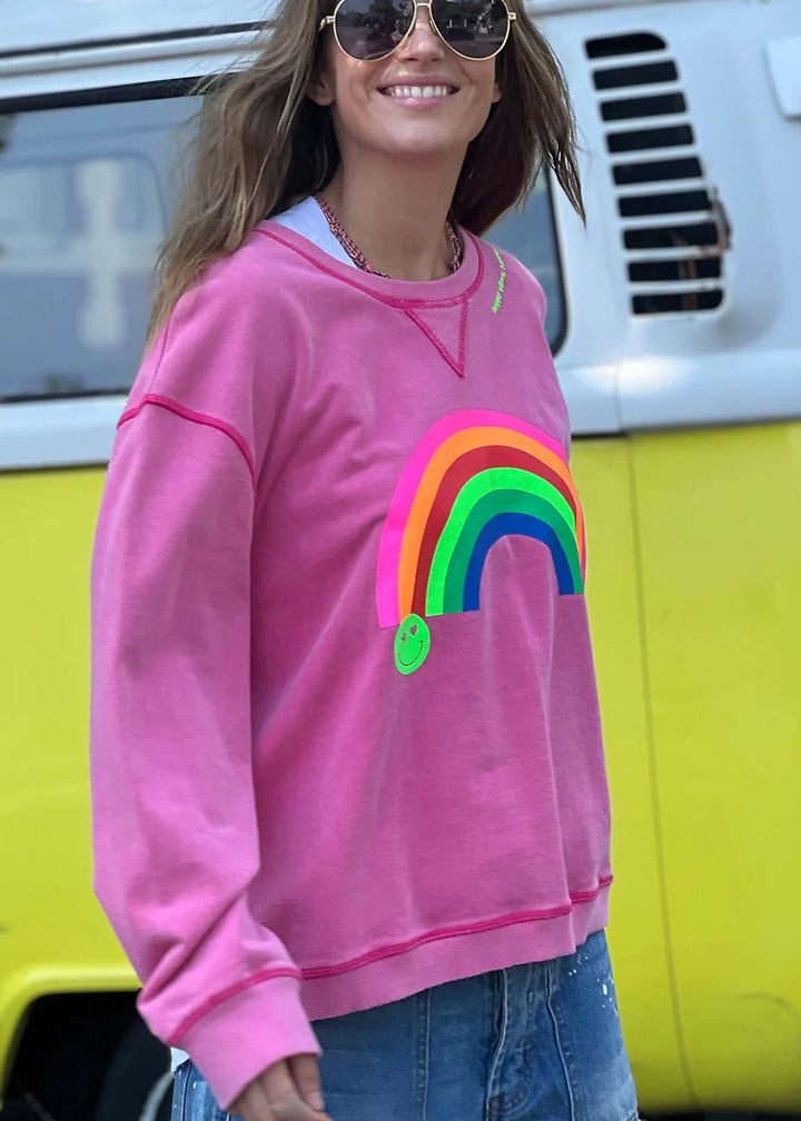 Hammill & Co - Vintage Rainbow Sweat Hot Pink Windcheater hammill & Co