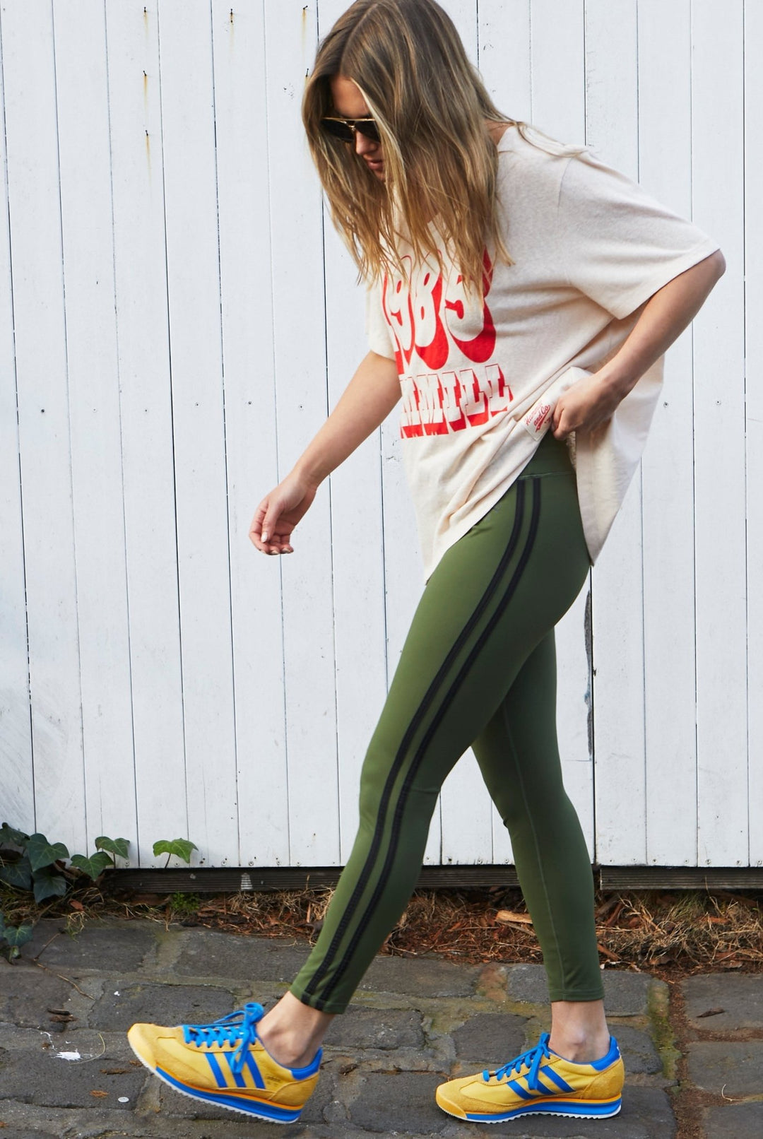 HAMMILL LOGO V-NECK TEE - NATURAL Tee shirt hammill & Co