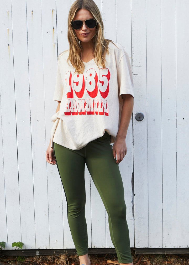 HAMMILL LOGO V-NECK TEE - NATURAL Tee shirt hammill & Co